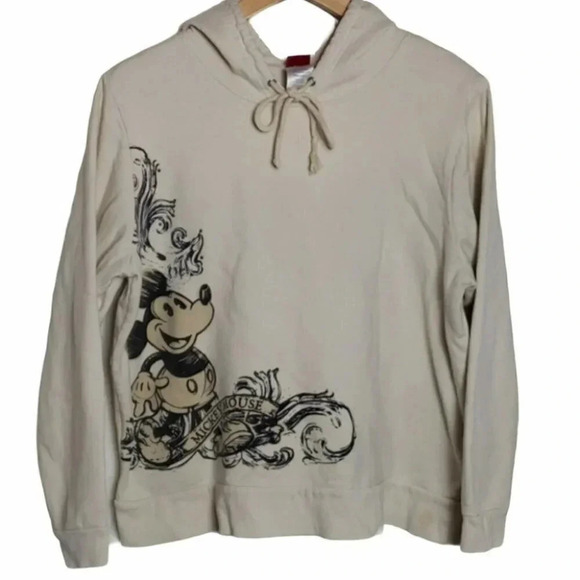 Disney M/L 14-18 Mickey Mouse Cream Sweatshirt - Picture 1 of 8